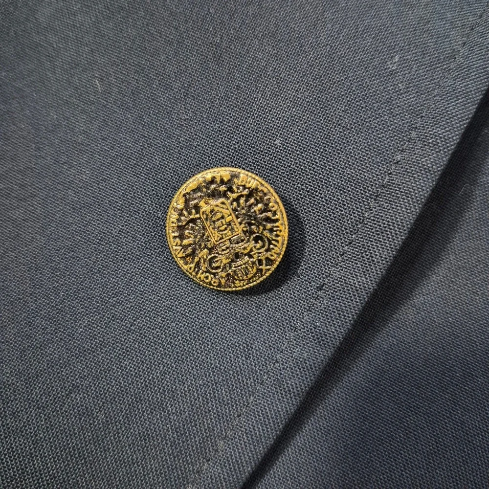 Polo University Club Ralph Lauren Blazer Mens 36 Navy Blue Ivy Gold Button Vtg